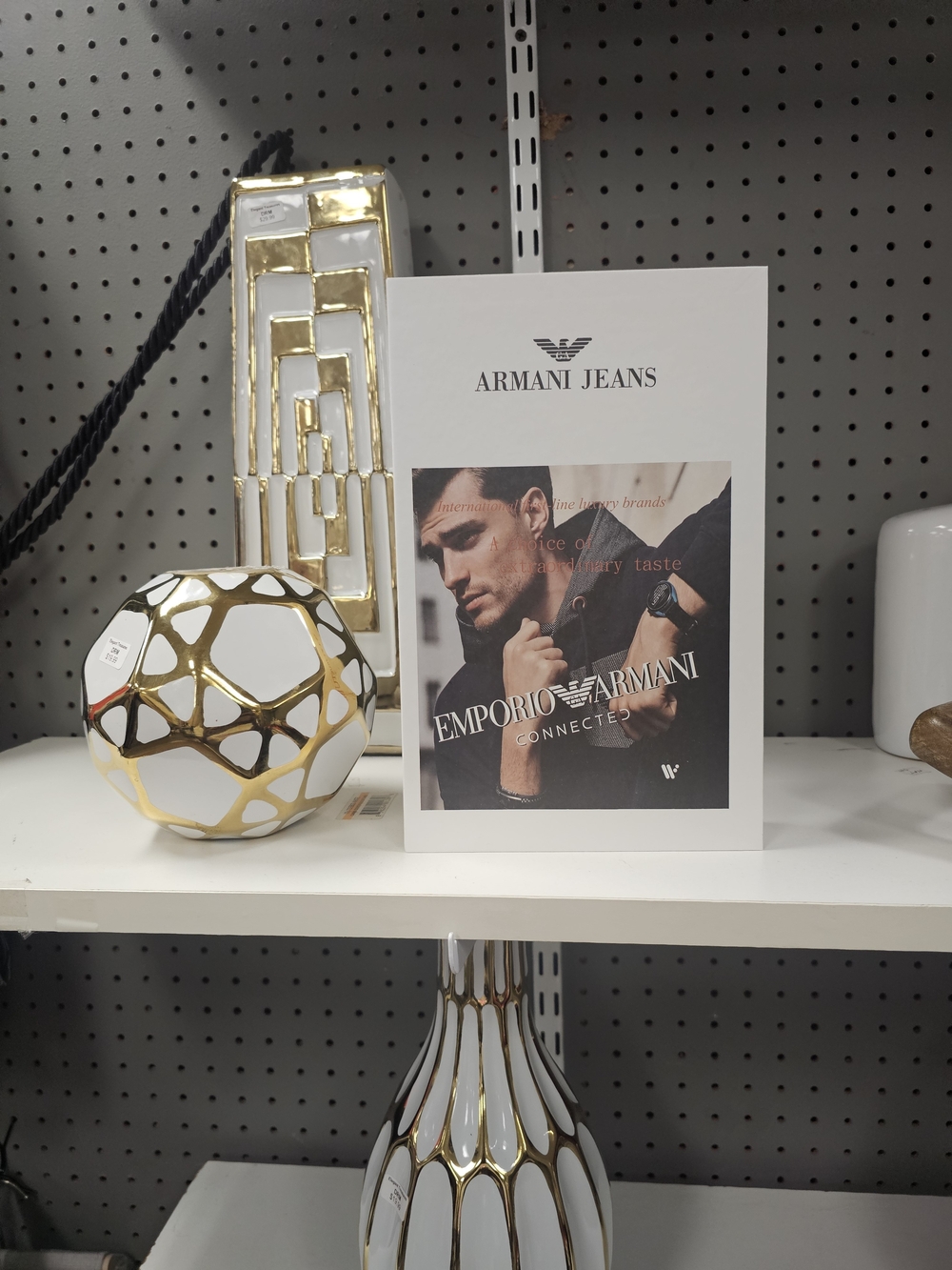 Emporio Armani White and Gold Home Accent Décor Display Coffee Coffee Table Book